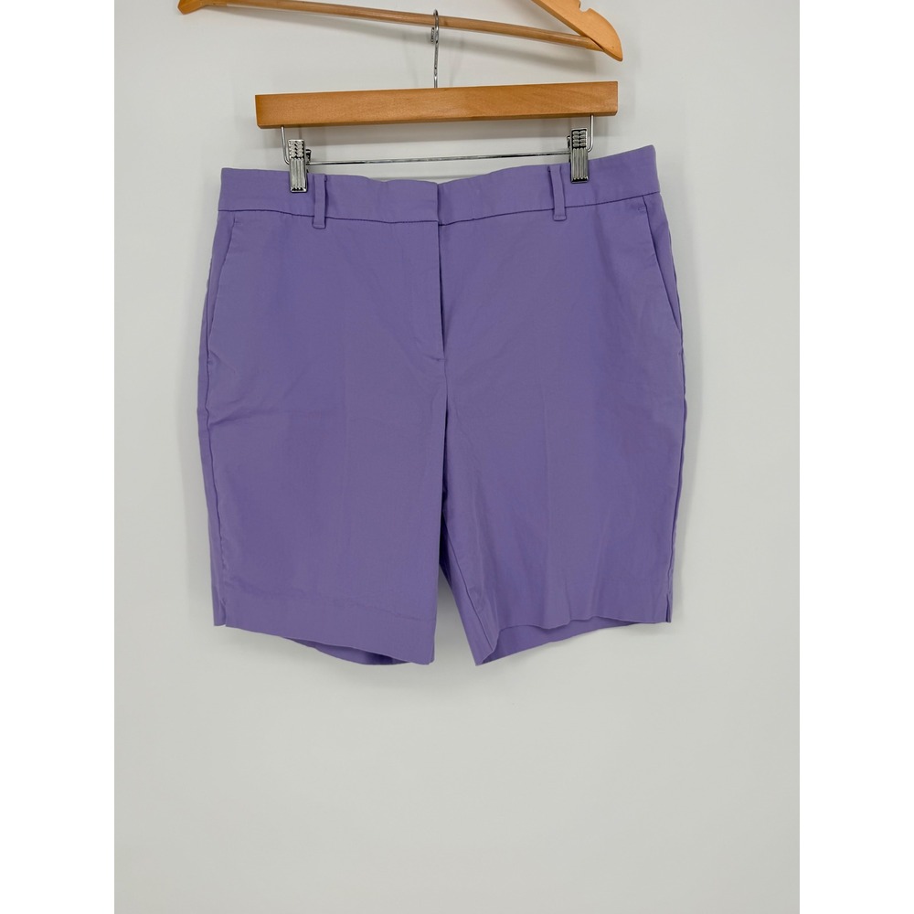 Ann Taylor Chino Shorts 14 Purple Mid Rise Pastel Preppy Coastal Grandmother